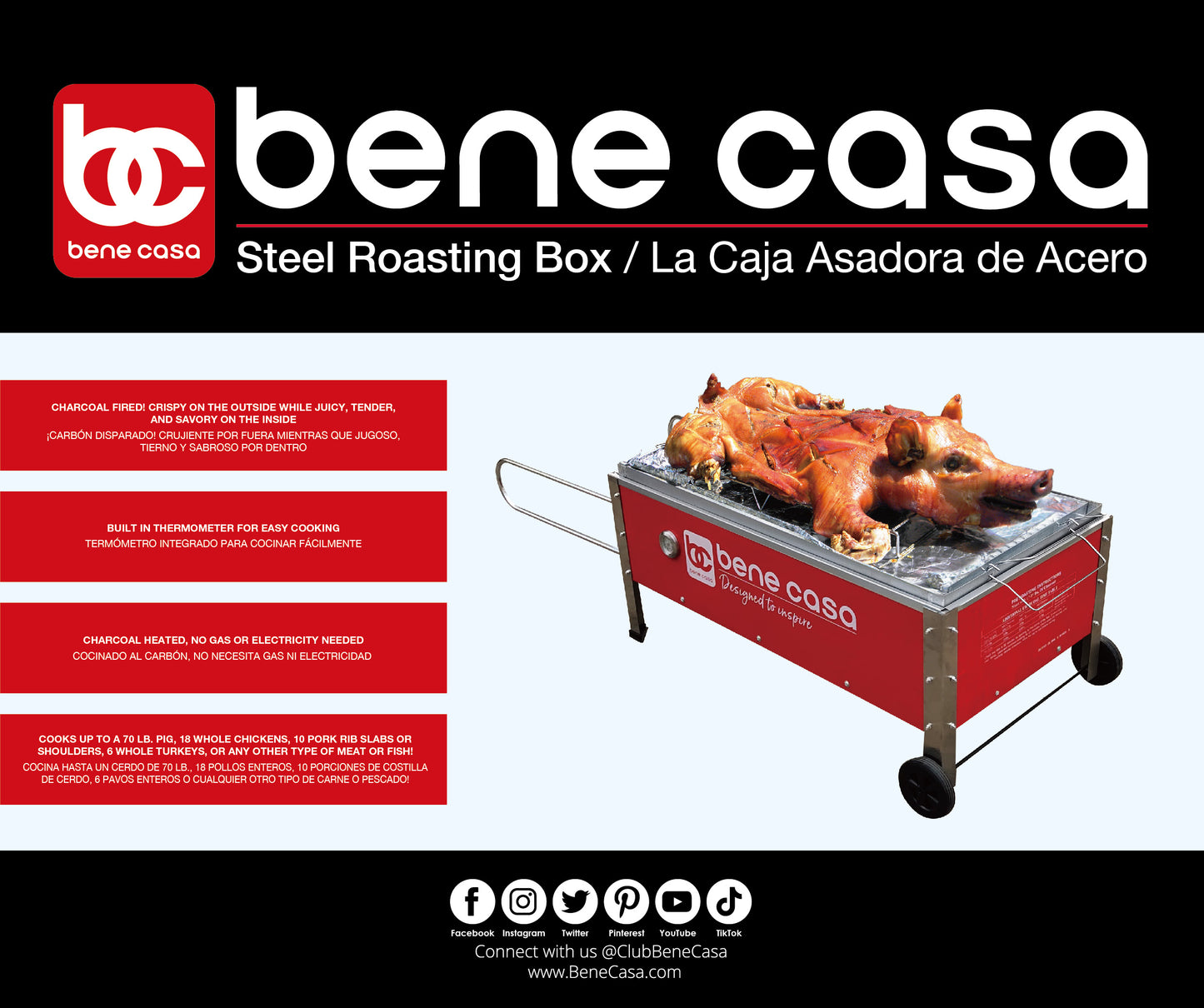 
                  
                    Bene Casa Caja Asadora Roasting Box, 70lb capacity
                  
                