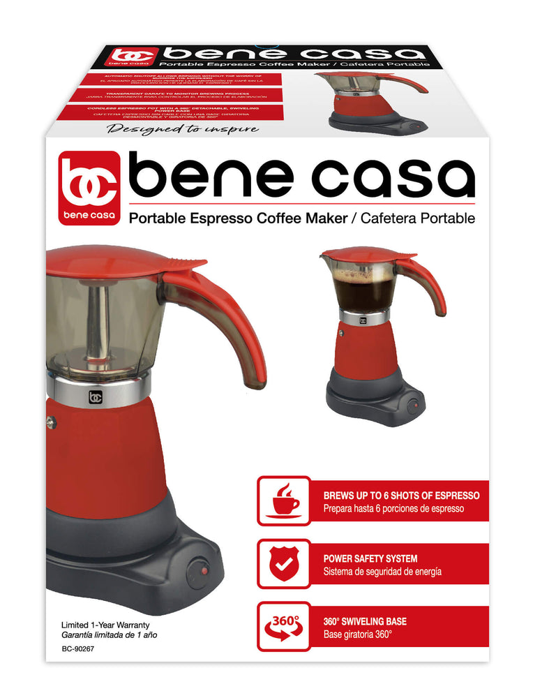 
                  
                    Bene Casa Silver Electric Espresso Maker/Cafetera, 3-6 cups/shots
                  
                