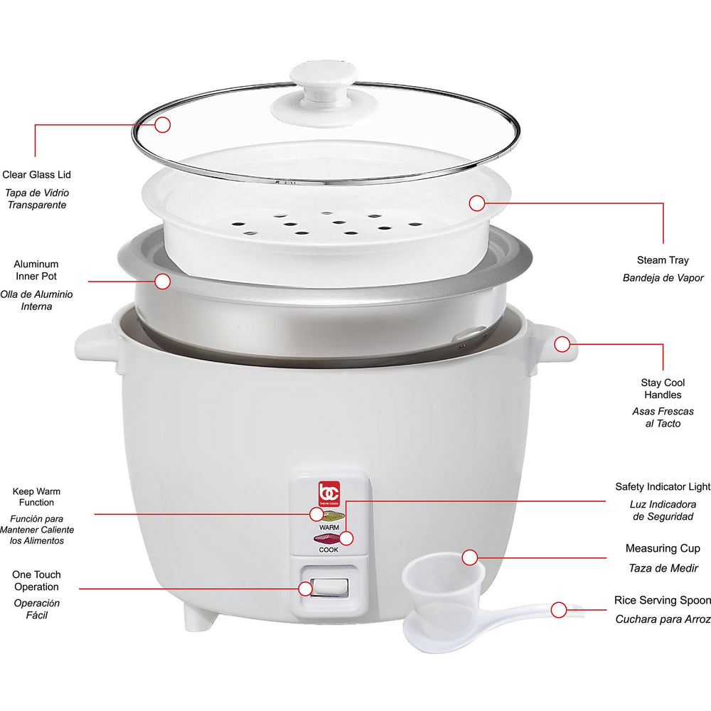 
                  
                    Bene Casa 6-Cup Rice Cooker w/ Glass Lid, Auto cut off, Steamer, & Keep Warm
                  
                