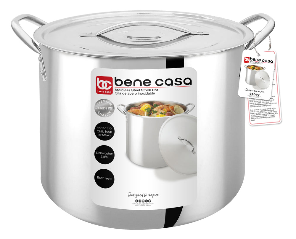 
                  
                    Bene Casa Stainless-Steel Stock Pot w/ lid,  reinforced bottom
                  
                