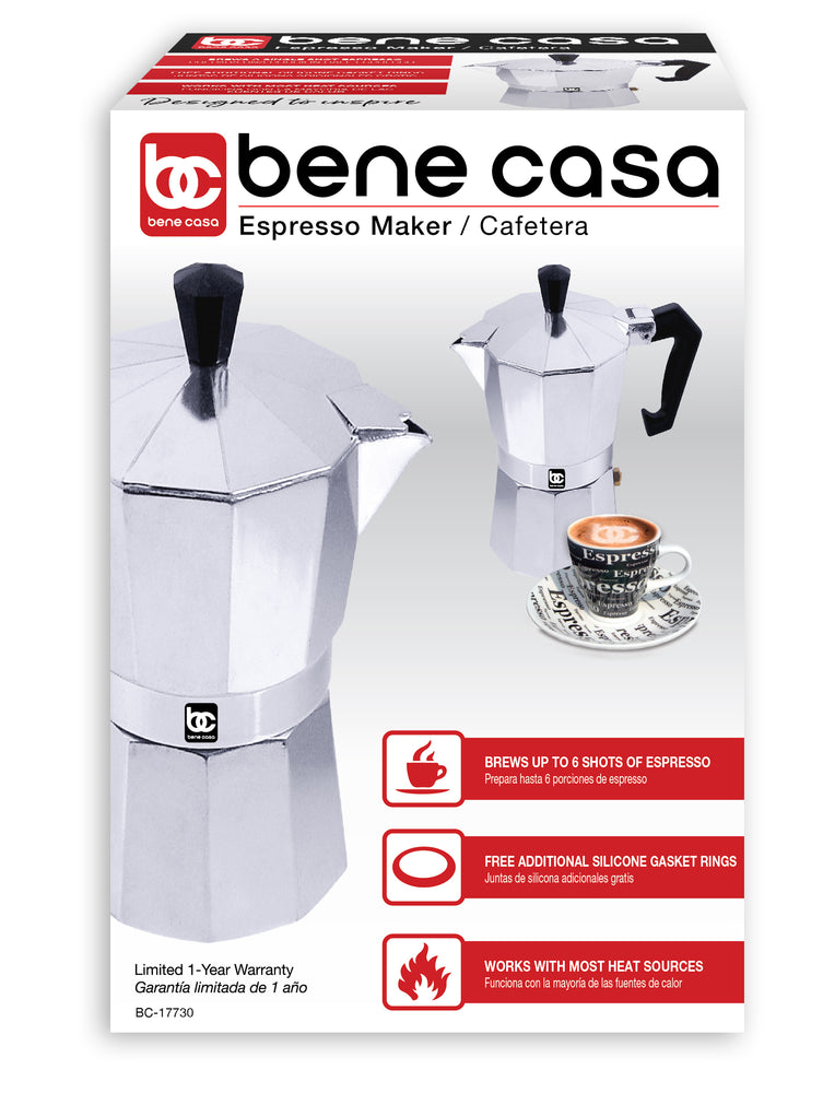 
                  
                    Bene Casa aluminum, stovetop, espresso maker w/ side pour spout
                  
                