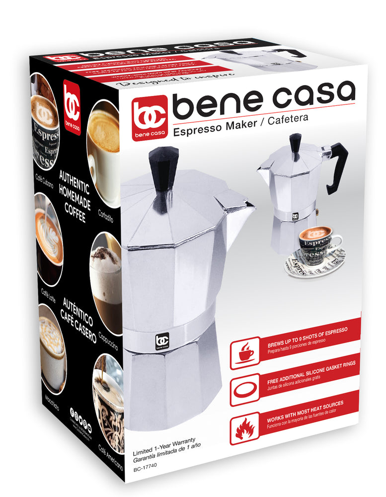 
                  
                    Bene Casa aluminum, stovetop, espresso maker w/ side pour spout
                  
                