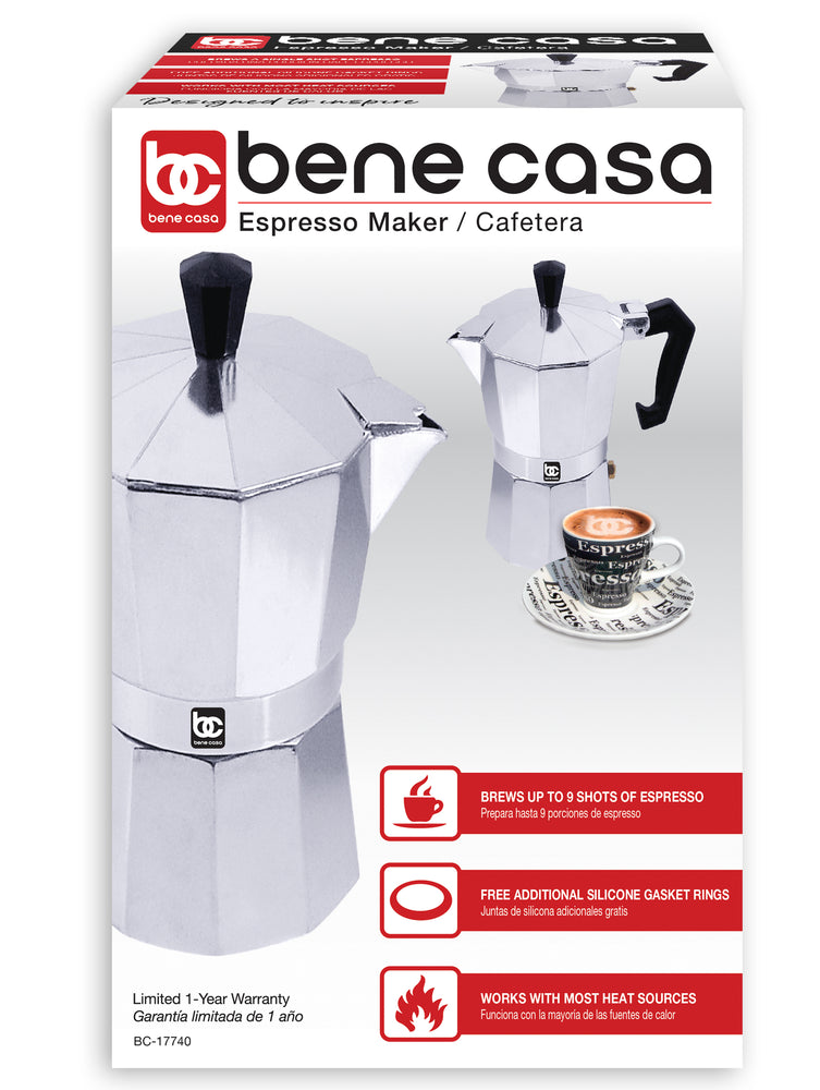 
                  
                    Bene Casa aluminum, stovetop, espresso maker w/ side pour spout
                  
                