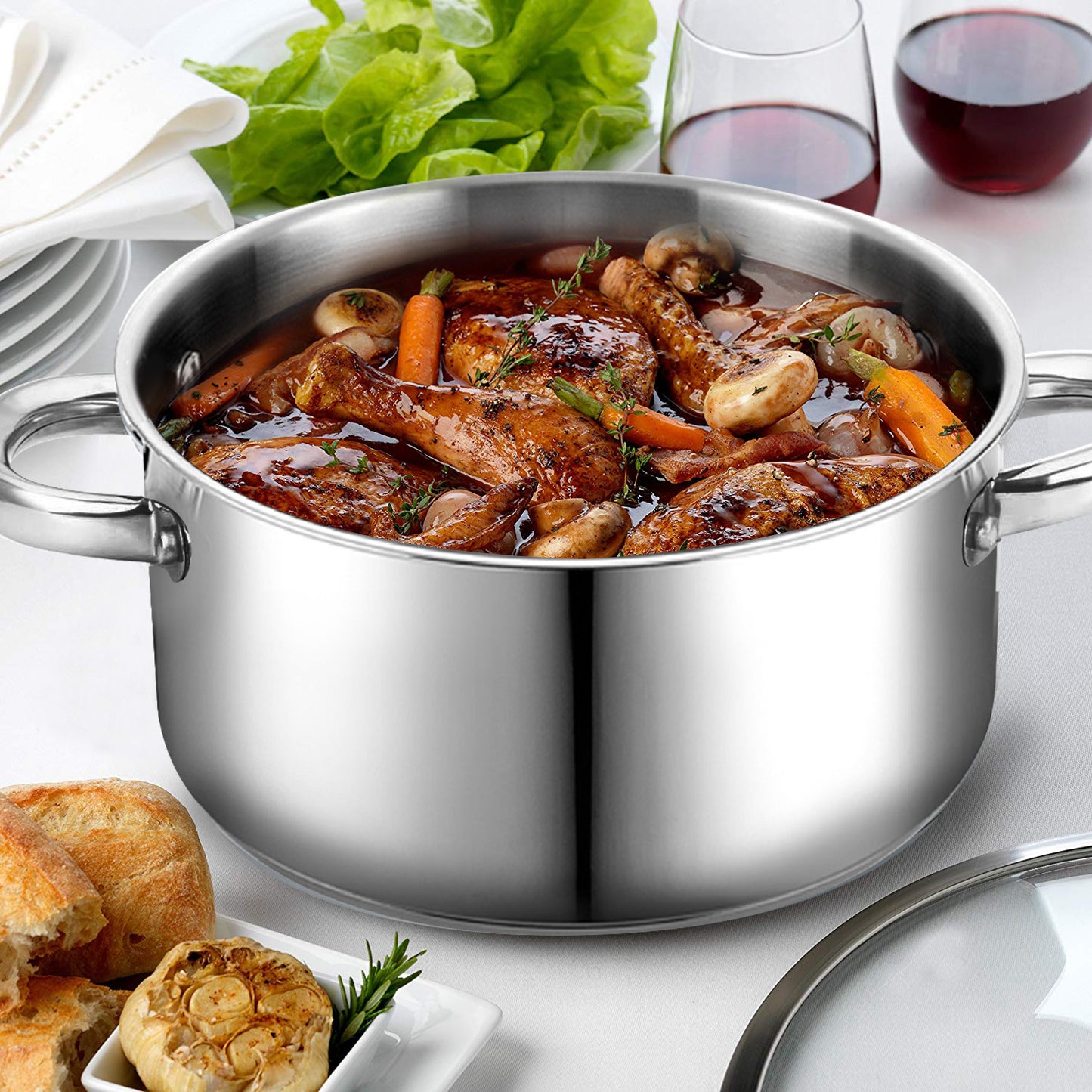 
                  
                    Bene Casa Stainless-Steel Dutch Oven w/ Glass Lid - (2 sizes)
                  
                