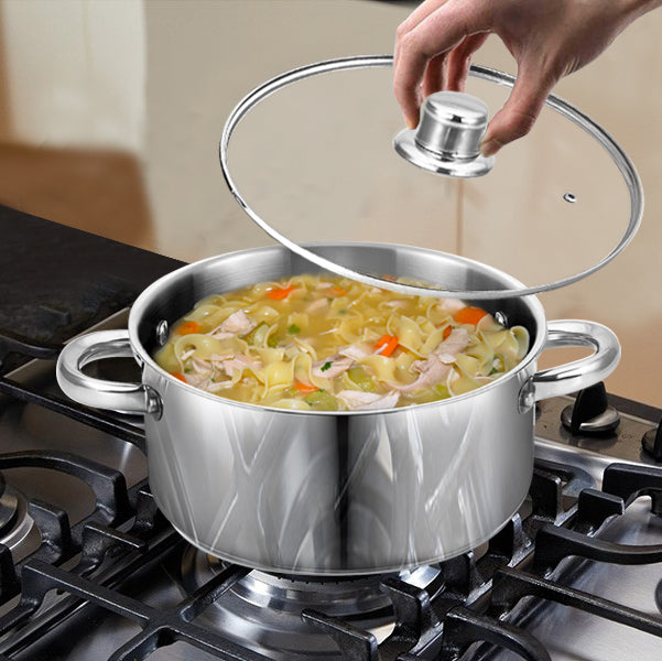 
                  
                    Bene Casa Stainless-Steel Dutch Oven w/ Glass Lid - (2 sizes)
                  
                