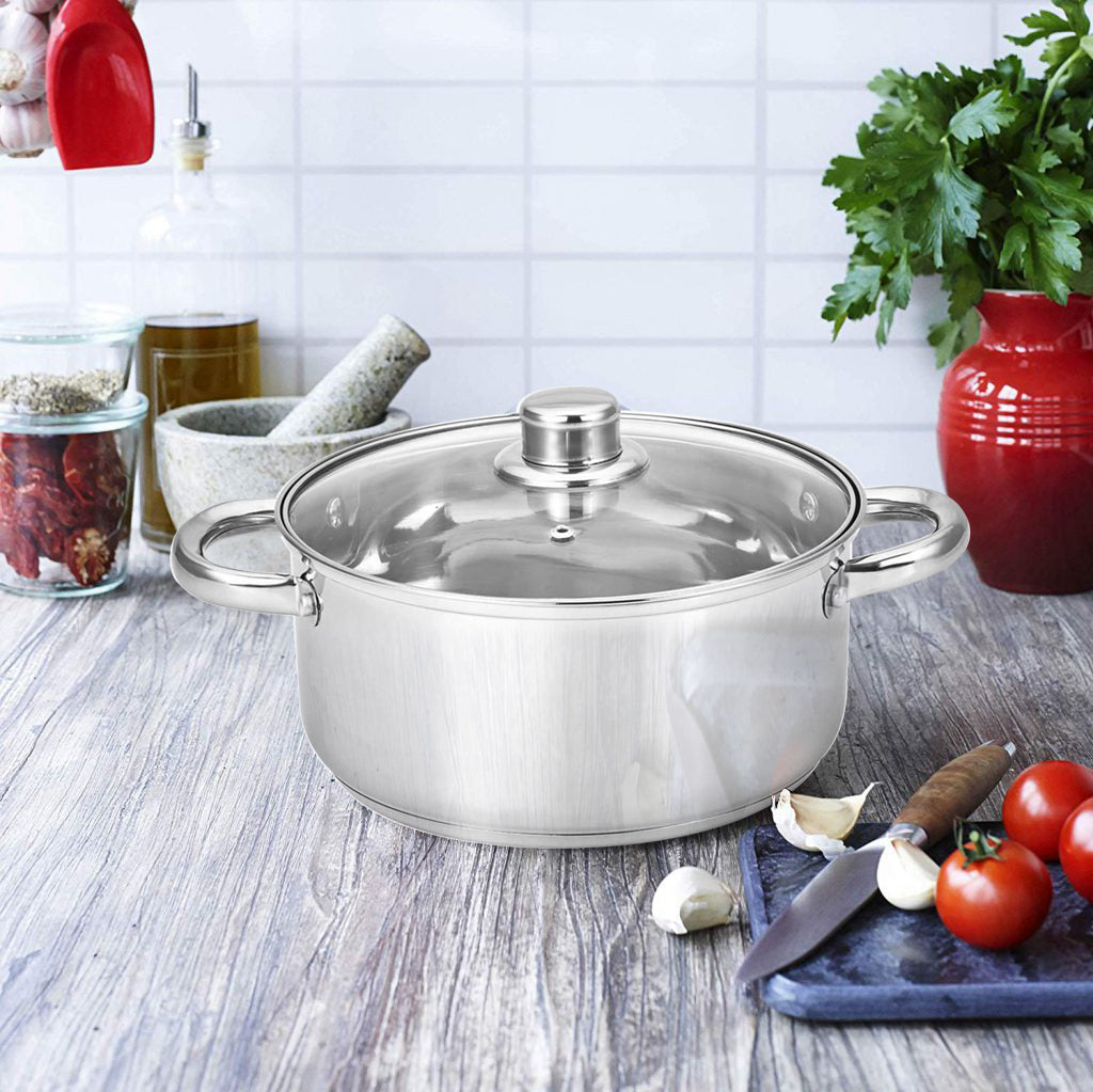 
                  
                    Bene Casa Stainless-Steel Dutch Oven w/ Glass Lid - (2 sizes)
                  
                