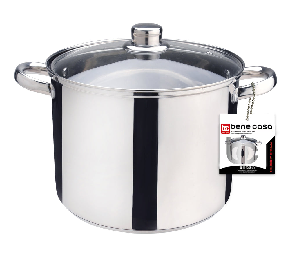 
                  
                    Bene Casa Stainless-Steel Dutch Oven w/ Glass Lid - (2 sizes)
                  
                