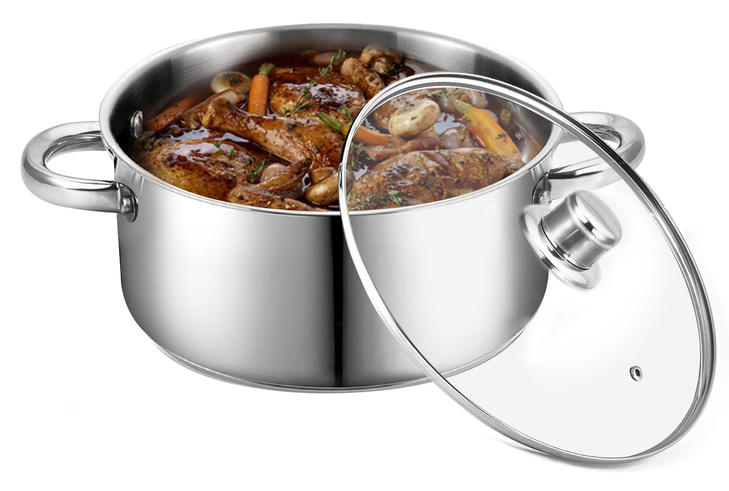 
                  
                    Bene Casa Stainless-Steel Dutch Oven w/ Glass Lid - (2 sizes)
                  
                