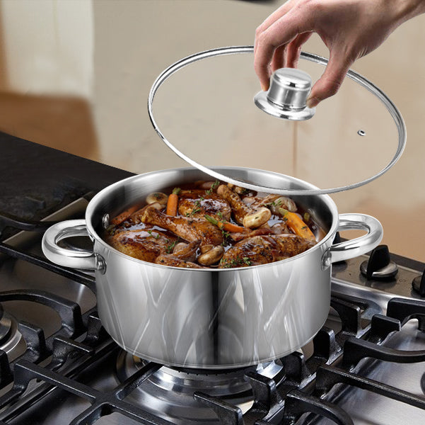 
                  
                    Bene Casa Stainless-Steel Dutch Oven w/ Glass Lid - (2 sizes)
                  
                