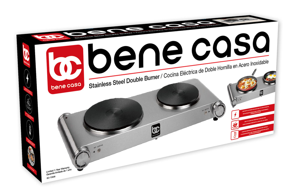 
                  
                    Bene Casa 1500-watt Burner with Stainless-Steel Base, Cast Iron Heat Surface
                  
                