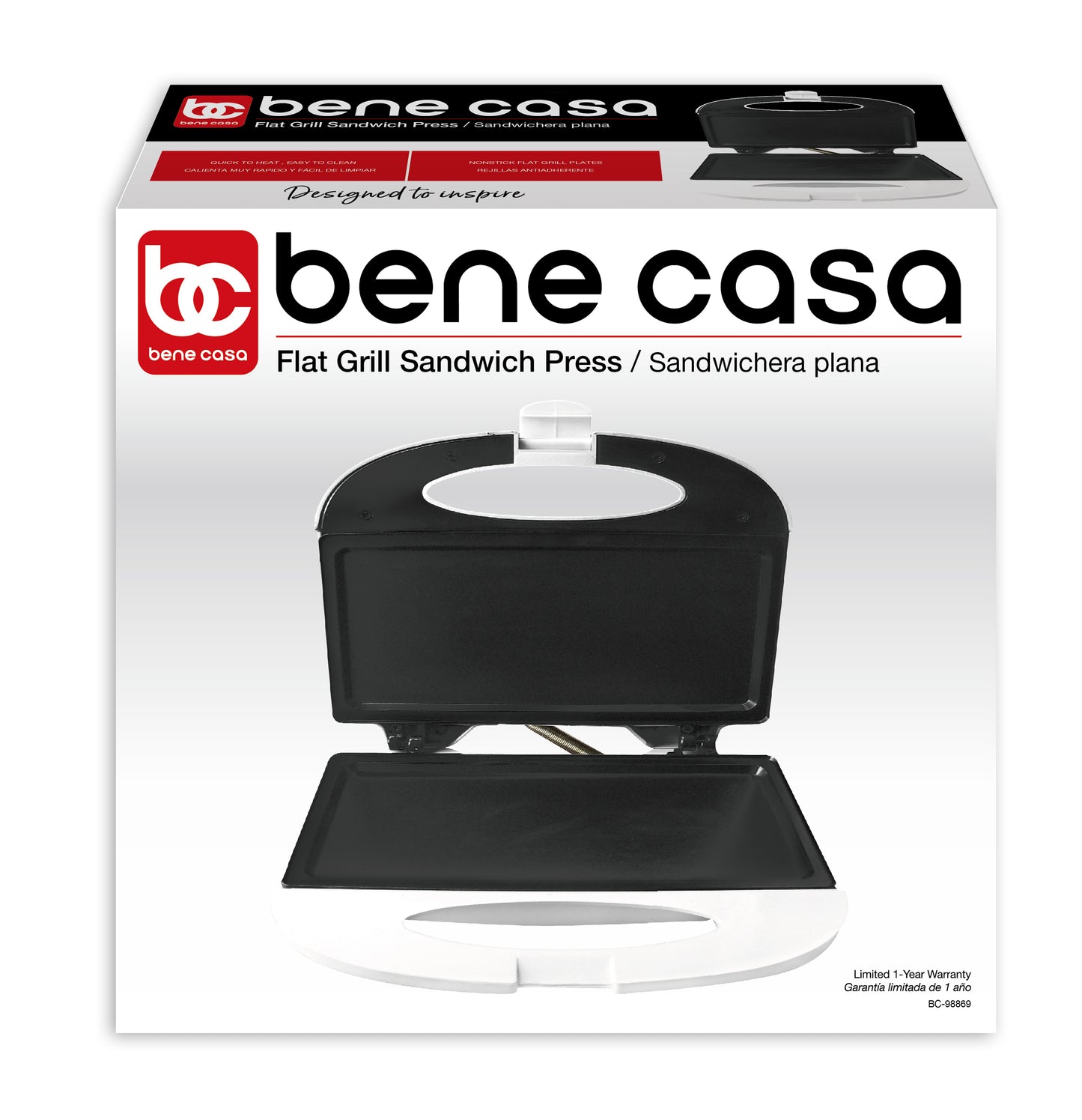 
                  
                    Bene Casa Nonstick Flat Grill Sandwich Press
                  
                