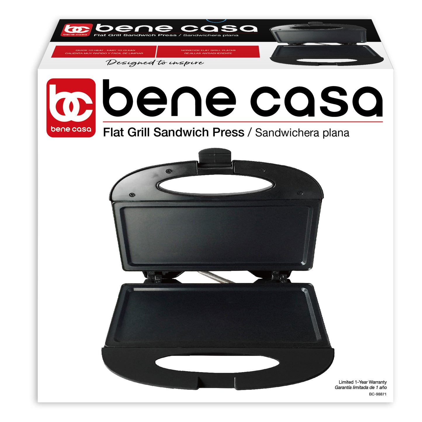 
                  
                    Bene Casa Nonstick Flat Grill Sandwich Press
                  
                