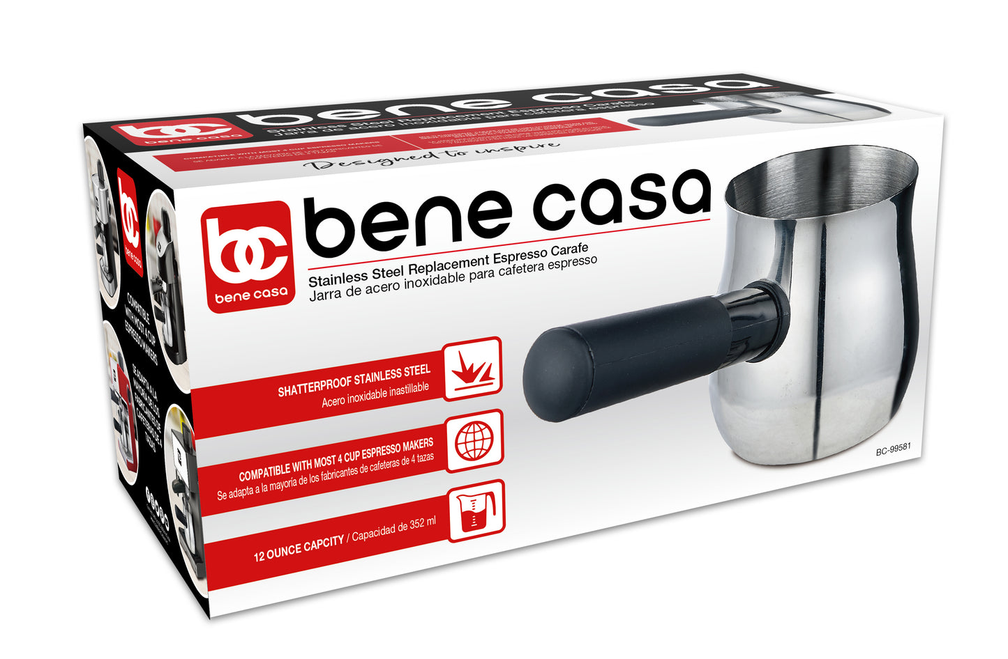 
                  
                    Bene Casa Stainless Steel Espresso Carafe, 12oz
                  
                